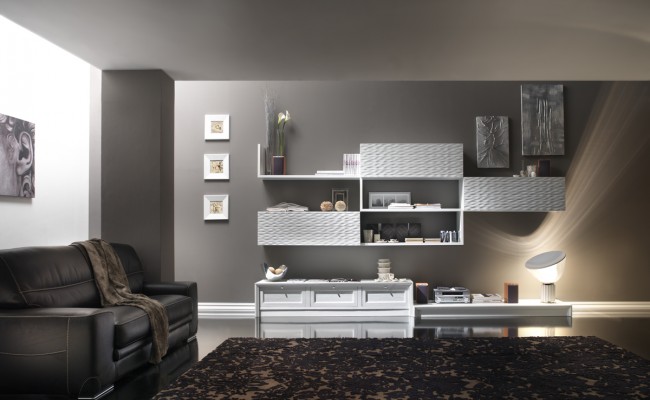 composizione 26 milano evoluzione sabbiato bianco legno scavato
